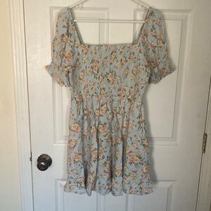 American Eagle Outfitters Blue & Pink Floral Dress